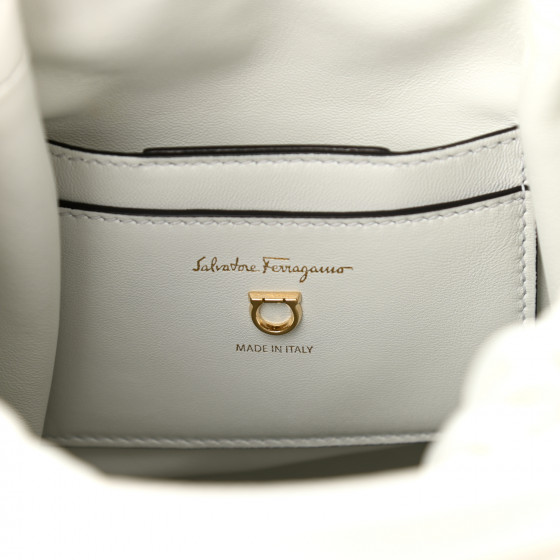 SALVATORE FERRAGAMO Calfskin Cage Bag White 980617