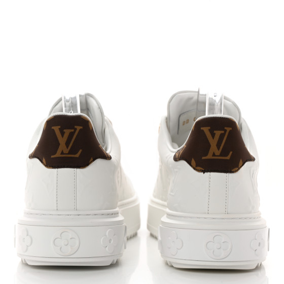 LOUIS VUITTON Lambskin Embossed Monogram Time Out Sneakers