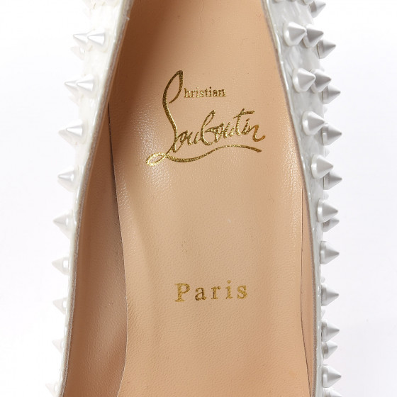 CHRISTIAN LOUBOUTIN Patent Follies Spikes 100 Pumps 37.5