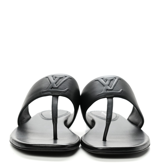 LOUIS VUITTON＊Drapy Flat Thong フラットロゴサンダル＊送料込 LOUIS VUITTON Lambskin Embossed Monogram Drapy Flat Thong