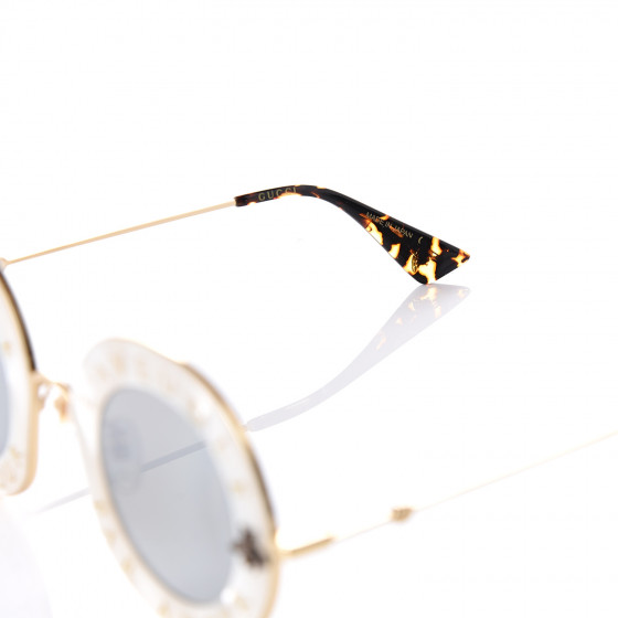 GUCCI Metal L'Aveugle Par Amour Round Frame Sunglasses