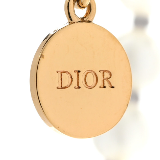 CHRISTIAN DIOR Pearl 30 Montaigne Choker Necklace Gold