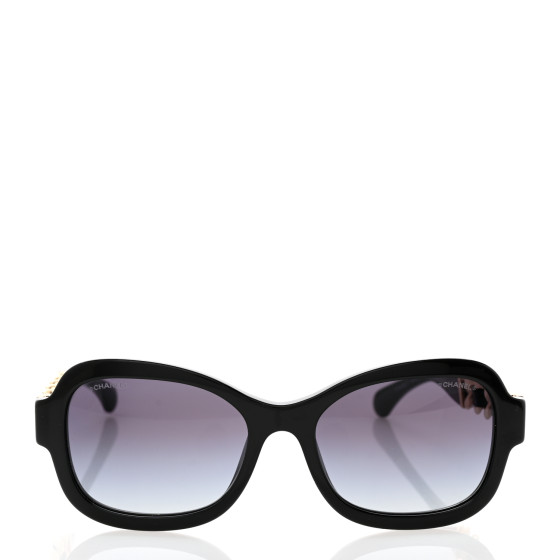 CHANEL Acetate Chain Sunglasses 5465-Q Black