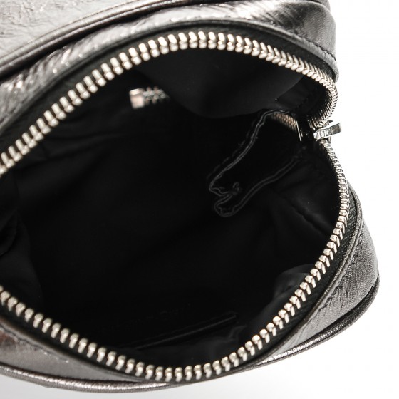 SAINT LAURENT Metallic Leather Belle De Jour Wristlet Pouch