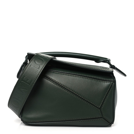 Satin Calf ☆LOEWE☆ MINI PUZZLE 2wayバッグ VINTAGE KHAKI♪ LOEWE Satin Calfskin Mini Puzzle Bag Vintage Khaki 1639623