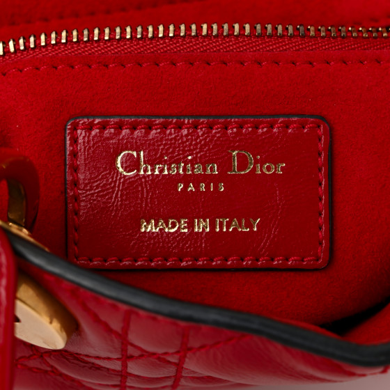 CHRISTIAN DIOR Crinkled Patent Cannage Small Lucky Badges My