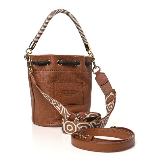 MARC JACOBS Grained Calfskin Mini The Bucket Bag Argan Oil