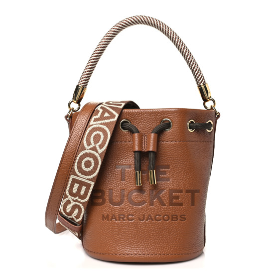 MARC JACOBS Grained Calfskin Mini The Bucket Bag Argan Oil