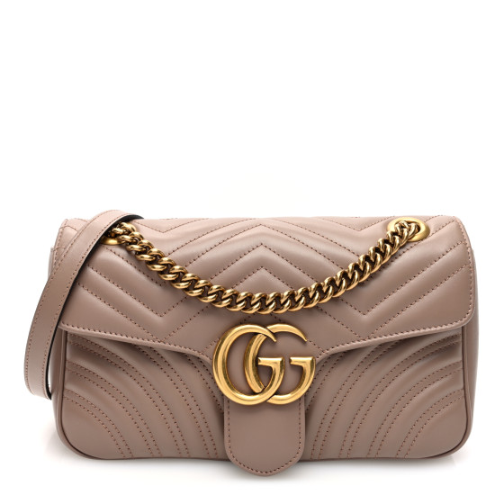 GUCCI GG MARMONT ショルダーバッグ PORCELAIN ROSE GUCCI Calfskin Matelasse Small GG Marmont Shoulder Bag