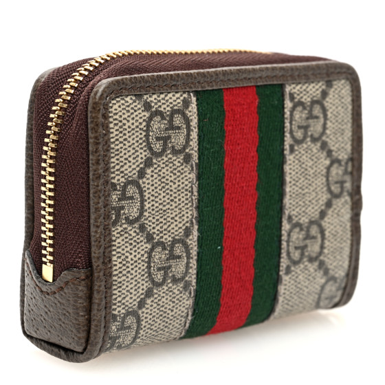 【GUCCI】Signature Card Case Wallet GUCCI GG Embossed Leather Zip Card Case Card Holder Green | eBay