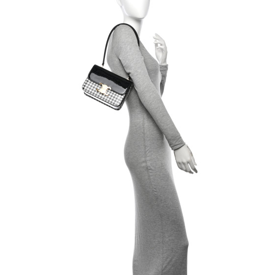 CELINE ヴィシープリントパテント TEEN GARANCEバッグ CELINE TEEN GARANCE bag in VICHY PRINTED PATENT CALFSKIN