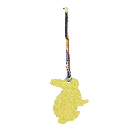 HERMES チャーム　バスティ HERMES Epsom Petit H Bunny Bag Charm Lime Rose Shocking