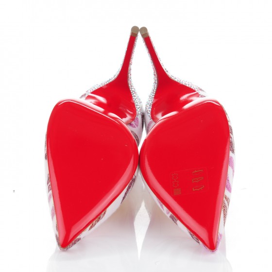CHRISTIAN LOUBOUTIN Metallic Lurex Lips Print Strass