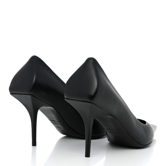 BALENCIAGA Nappa Square Knife 80mm Pumps 37.5 Black 1360812
