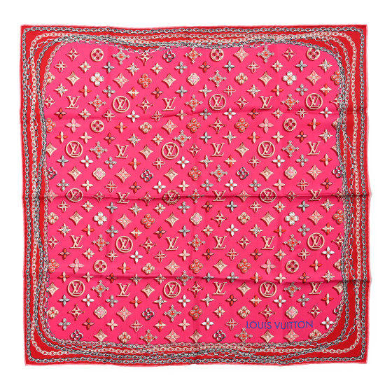 LOUIS VUITTON Silk Your Highness Square Scarf Fuchsia