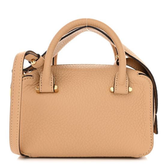 DELVAUX Taurillon Soft Nano Cool Box Satchel Latte 1141205
