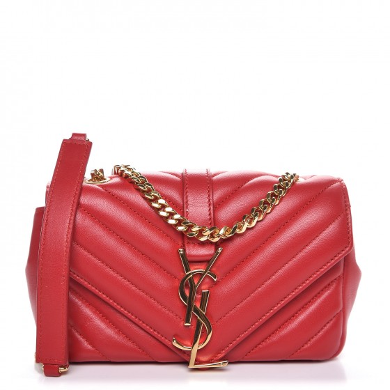 SAINT LAURENT Nappa Matelasse Chevron Classic Monogram Baby Chain 
