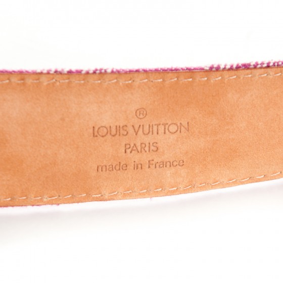 LOUIS VUITTON Denim Monogram Belt 90 36 Fuchsia 174666