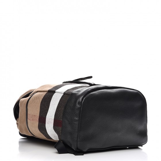 BURBERRY Canvas Mega Check Drifton Backpack Black 215567