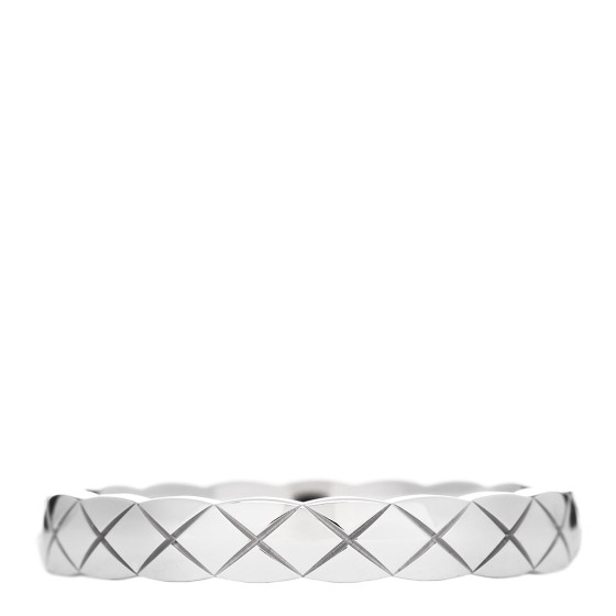 CHANEL 18K White Gold Mini Coco Crush Ring 53 6.5 | FASHIONPHILE