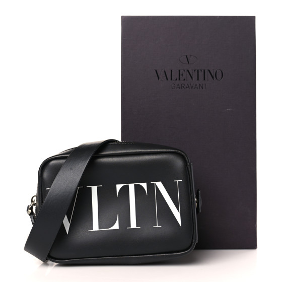 VALENTINO GARAVANI Calfskin VLTN Micro Sling Bag Black