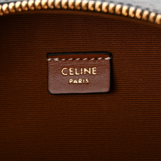CELINE Calfskin Triomphe Canvas Half Moon Case Tan 1318890