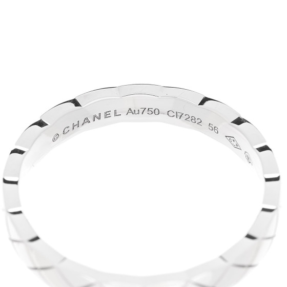 CHANEL COCOロゴリング ホワイト CHANEL 18K White Gold Mini Coco Crush Ring 56 7.5 1314527