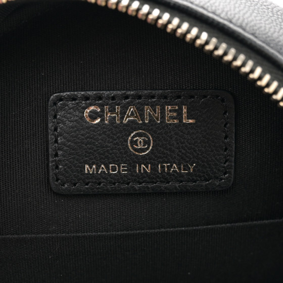 CHANEL Lambskin Quilted Chanel 19 Round Clutch With Chain