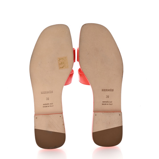 Hermès 赤 オアジス　39 HERMES Box Calfskin Oran Sandals 39 Rouge Jaipur 1685314