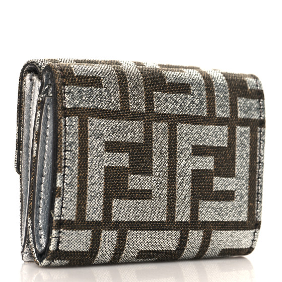 折りたたみ財布 FENDI  micro trifold baguette wallet in jacquard canvas FENDI Fabric Jacquard FF 1974 Micro Trifold Baguette Wallet