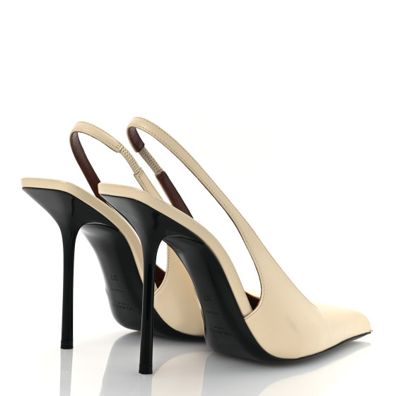 サンダル・ミュール Boggy Slingback Beige Venice Leather and Mesh Slingback Kitten Heel in Shoes | Vince