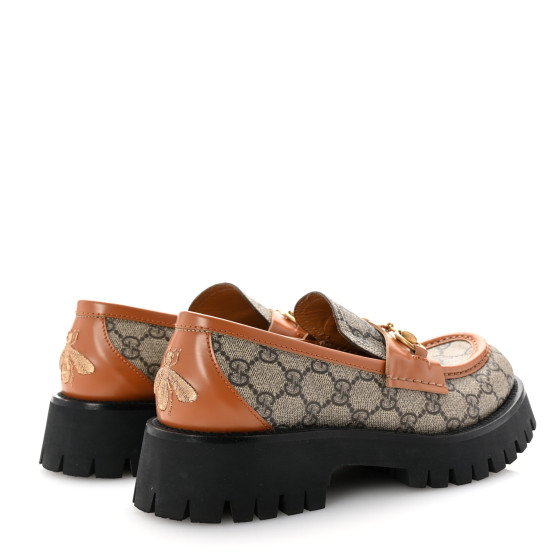 GUCCI ブラック スエード モカシン 9 GUCCI Cordovan Lux Womens Harald Horsebit 25mm Platform