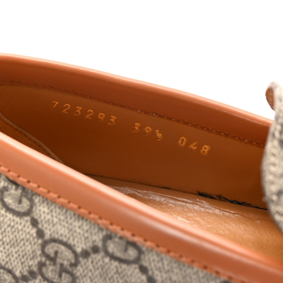 GUCCI オープントゥパンプス ベージュ・ブラウン GUCCI GG Supreme Monogram Cordovan Lux Womens Harald