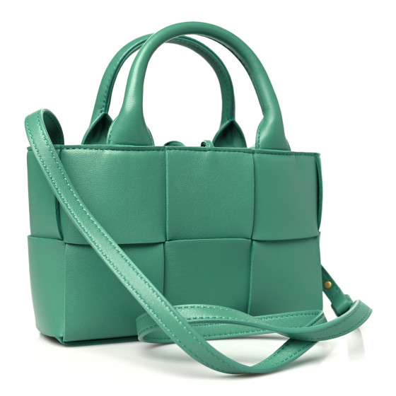 BOTTEGA VENETA Nappa Maxi Intrecciato Mini Arco Tote Celadon