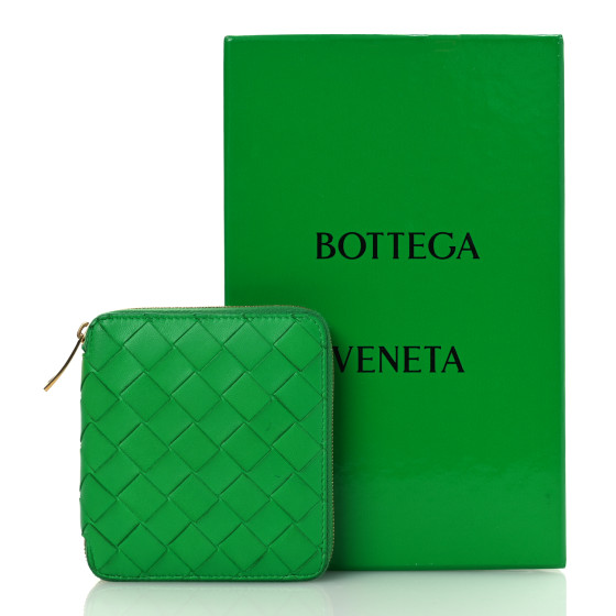 BOTTEGA VENETA Nappa Intrecciato Zip Around Compact Wallet