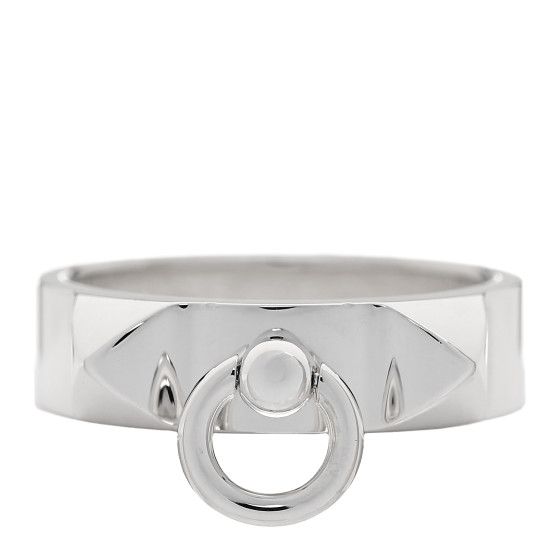 HERMES Sterling Silver PM Collier De Chien Ring 51 5.75