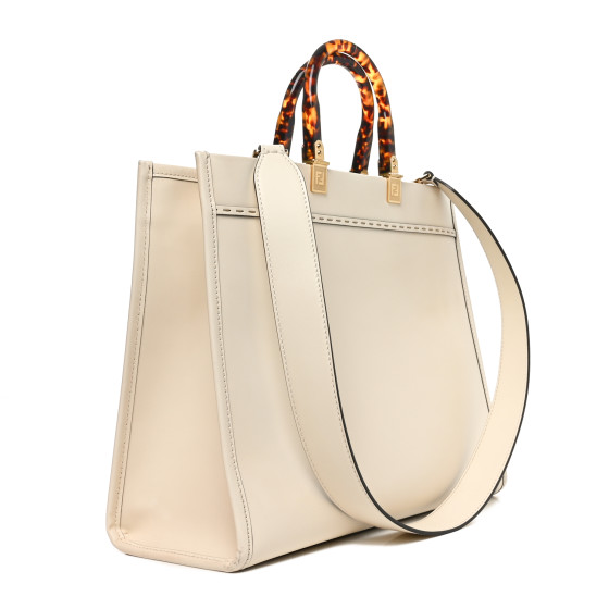 トートバッグ FENDI Shopper FENDI Vitello King Plexiglass Logo Embossed Medium Fendi