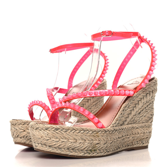 CHRISTIAN LOUBOUTIN Patent Mafaldina 120 Wedge Sandals 41