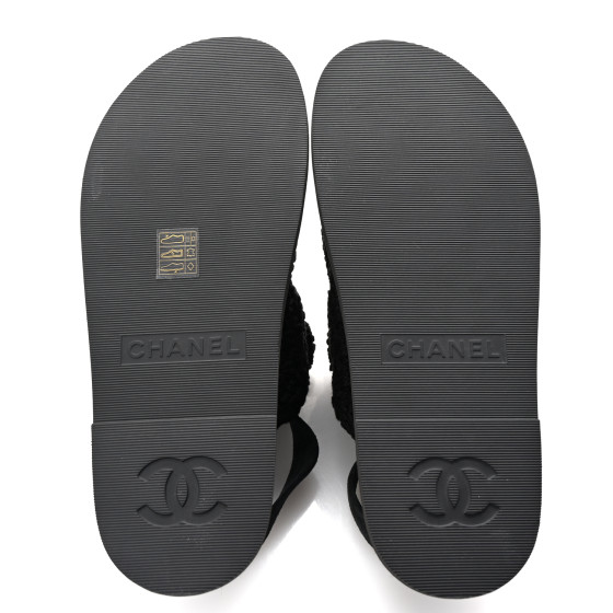 [CHANEL]★Crochet Velcro Sandals★Black 240 CHANEL Crochet Velcro Dad Sandals 39 Black 1682291