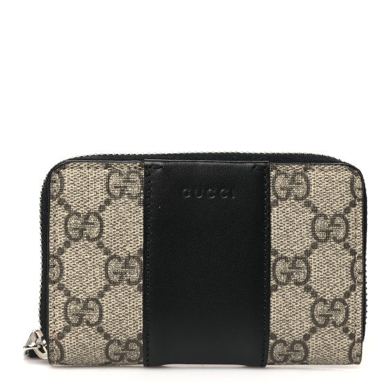 【国内発送】GG Supreme Zip Around Wallet GUCCI GG Supreme Monogram Zip Around Card Case Black 1683878