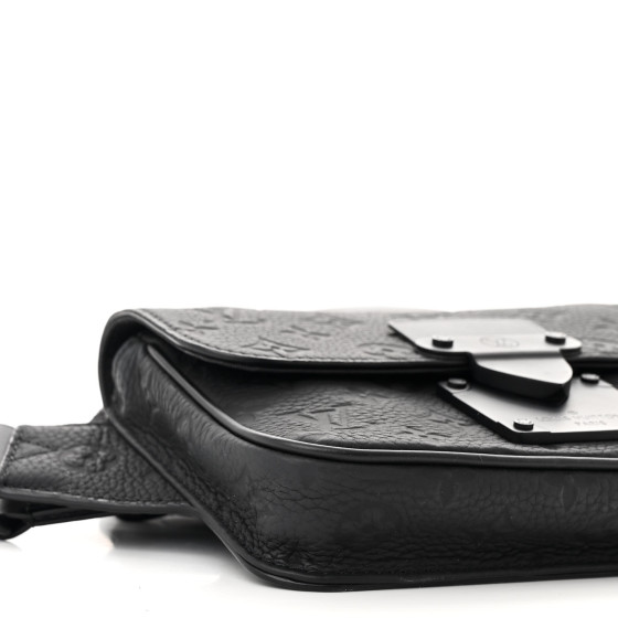 LOUIS VUITTON Taurillon Monogram S Lock Sling Bag Black