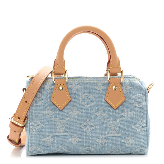 ★在庫少【LOUIS VUITTON】ナノ スピーディ スカイブルーデニム LOUIS VUITTON Monogram Denim Nano Speedy Sky Blue 1527333