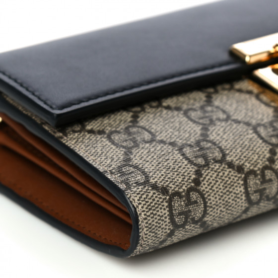 折りたたみ財布 GUCCI GG SUPREME PADLOCK WALLET Gucci GG Supreme & Black Leather Padlock Wallet by WP