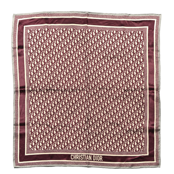 Christian Dior バーガンディ スカーフ CHRISTIAN DIOR Silk Monogram Scarf Burgundy 256737