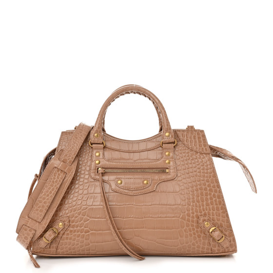 Balenciaga ベージュ ミニシティ　ゴールド BALENCIAGA Shearling Nappa Gold Metallic Edge Hardware Mini