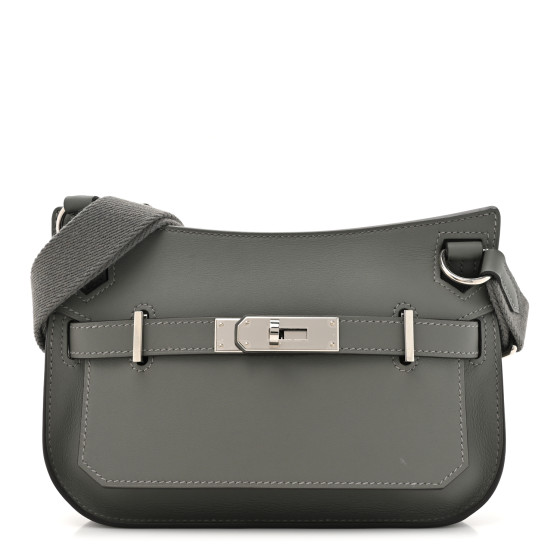 HERMÈS グレー ハンドバッグ HERMES Evercolor Mini Jypsiere Gris Meyer 1610550 | FASHIONPHILE
