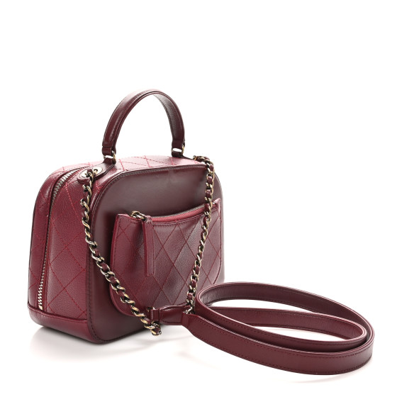 CHANEL Shiny Calfskin Goatskin Quilted Small Coco Curve