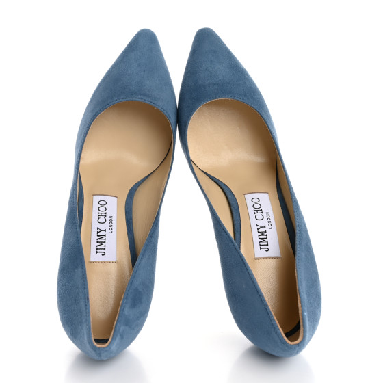 ジミーチュウ　ROMY85 ネイビー　361/2 Navy Suede Pointy Toe Pumps | Romy 85 | Pre Fall 16 | JIMMY CHOO