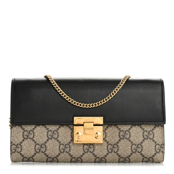 GUCCI GG Supreme Monogram Moon Calfskin Padlock Continental