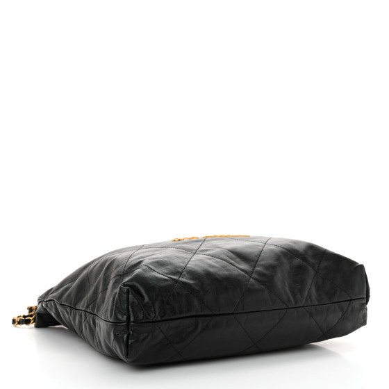CHANEL Shiny Calfskin Quilted Chanel 22 Black 1637115